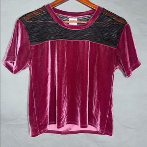 Victoria Secret Pink Ruby Velvet Mesh Top